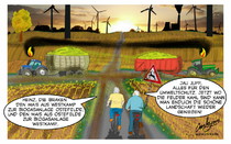 Biogas, Mais, Umweltschutz, erneuerbare Energie, Cartoon