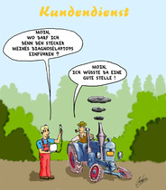 Traktor, Panne, Cartoon